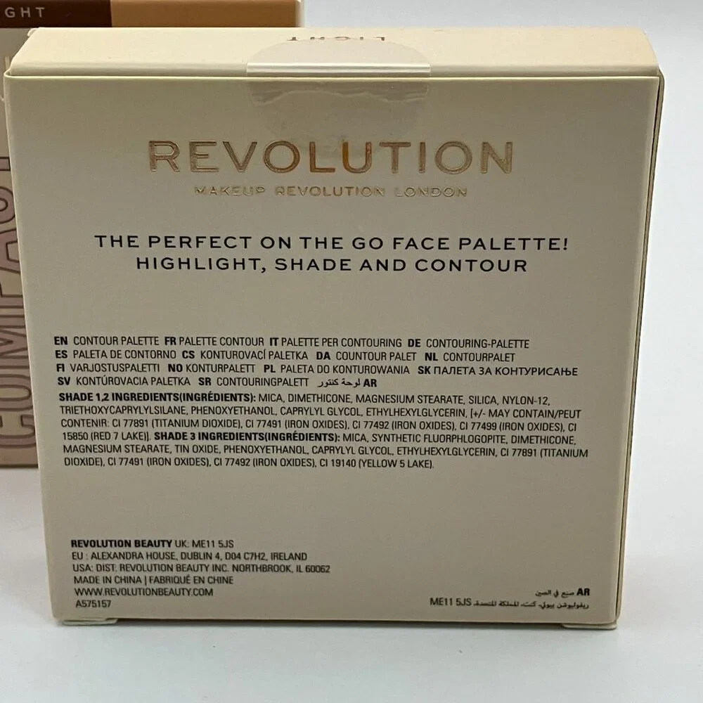 Revolution Face Powder Contour Compact Light Contouring palette 0.24 OZ 3 Pieces